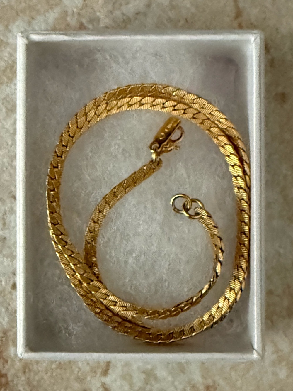 Monet Gold Herringbone Chain Necklace - Picture 6 of 6